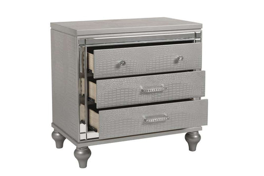 New Classic Furniture - Valentino Nightstand-Silver - BA9698S-040 veiw 2