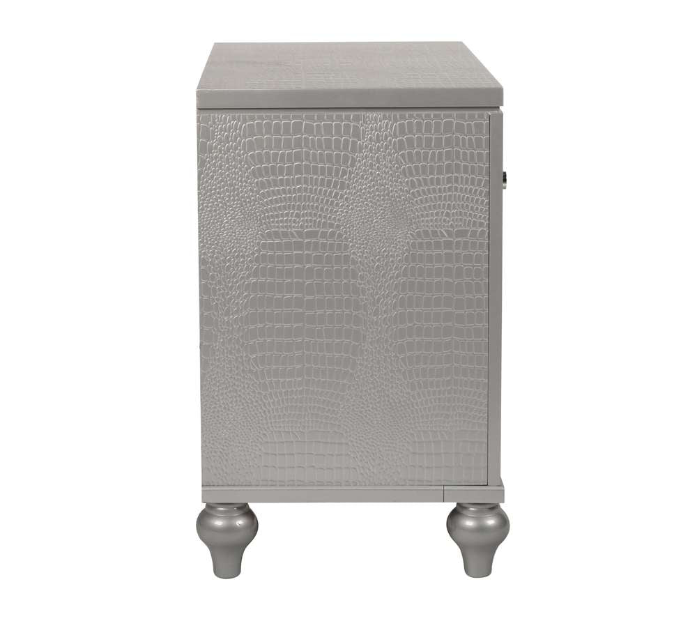 New Classic Furniture - Valentino Nightstand-Silver - BA9698S-040 veiw 3