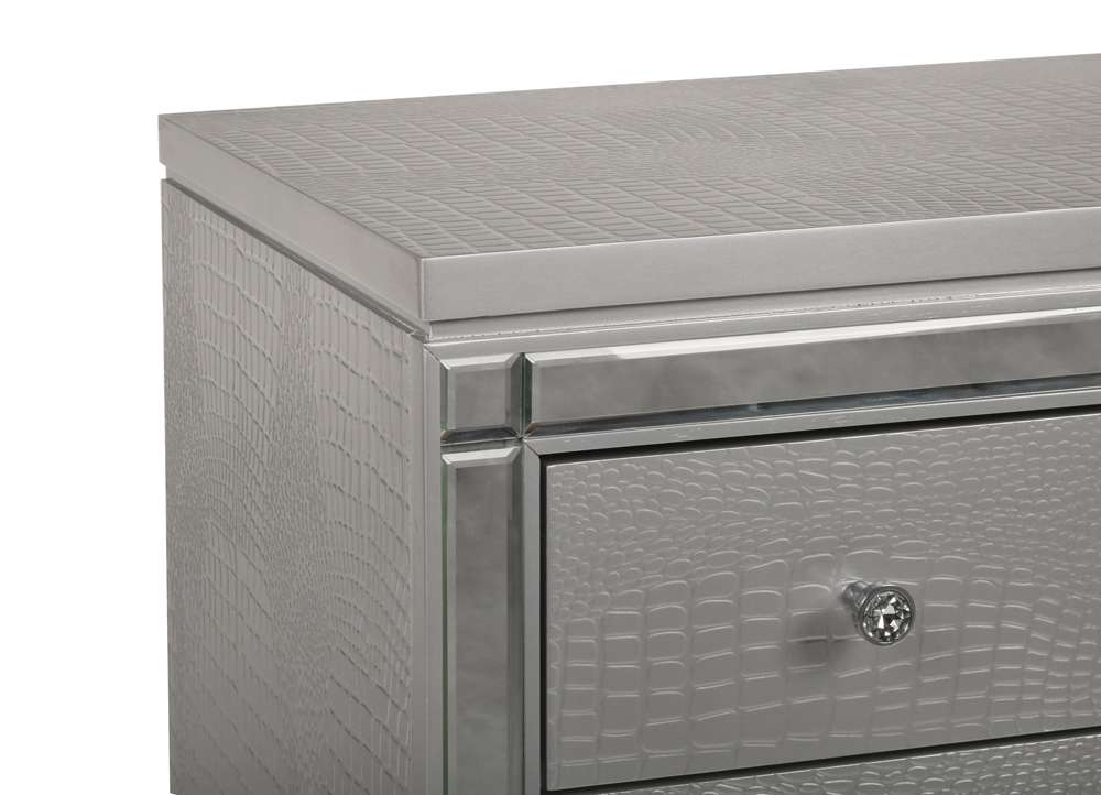 New Classic Furniture - Valentino Nightstand-Silver - BA9698S-040 veiw 4