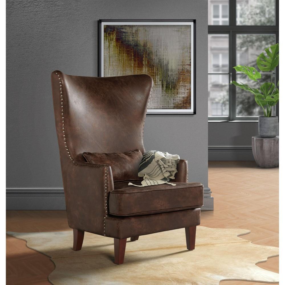 Picket House Furnishings - Elia Chair with Chrome Nails In Sierra Toffee - UKR3002100 veiw 1