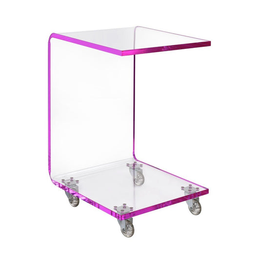 Picket House Furnishings - Peek Acrylic Snack Table in Pink - CIR800STE veiw 1