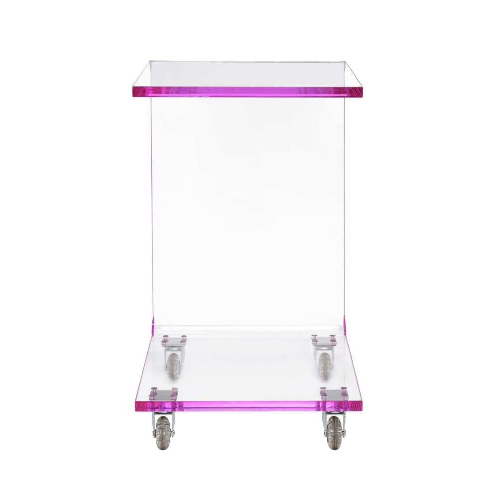 Picket House Furnishings - Peek Acrylic Snack Table in Pink - CIR800STE veiw 2