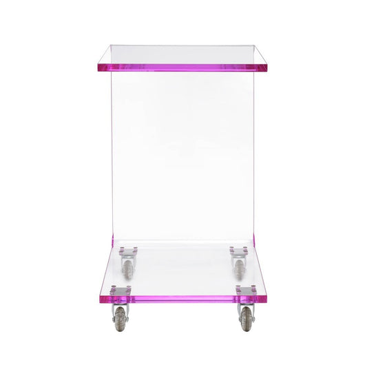 Picket House Furnishings - Peek Acrylic Snack Table in Pink - CIR800STE veiw 2