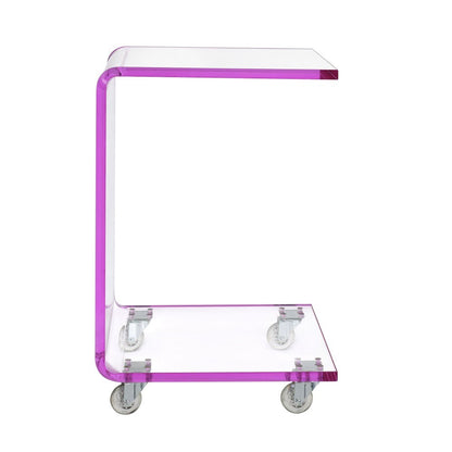 Picket House Furnishings - Peek Acrylic Snack Table in Pink - CIR800STE veiw 3