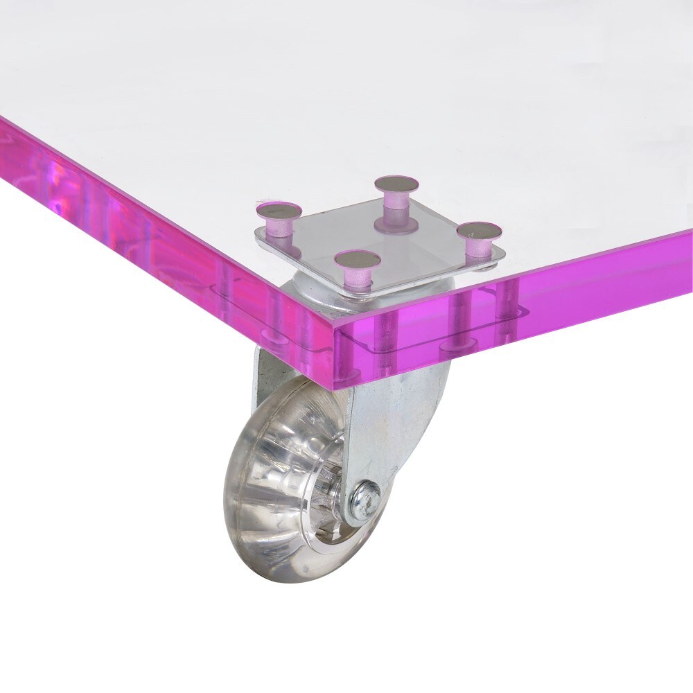 Picket House Furnishings - Peek Acrylic Snack Table in Pink - CIR800STE veiw 6