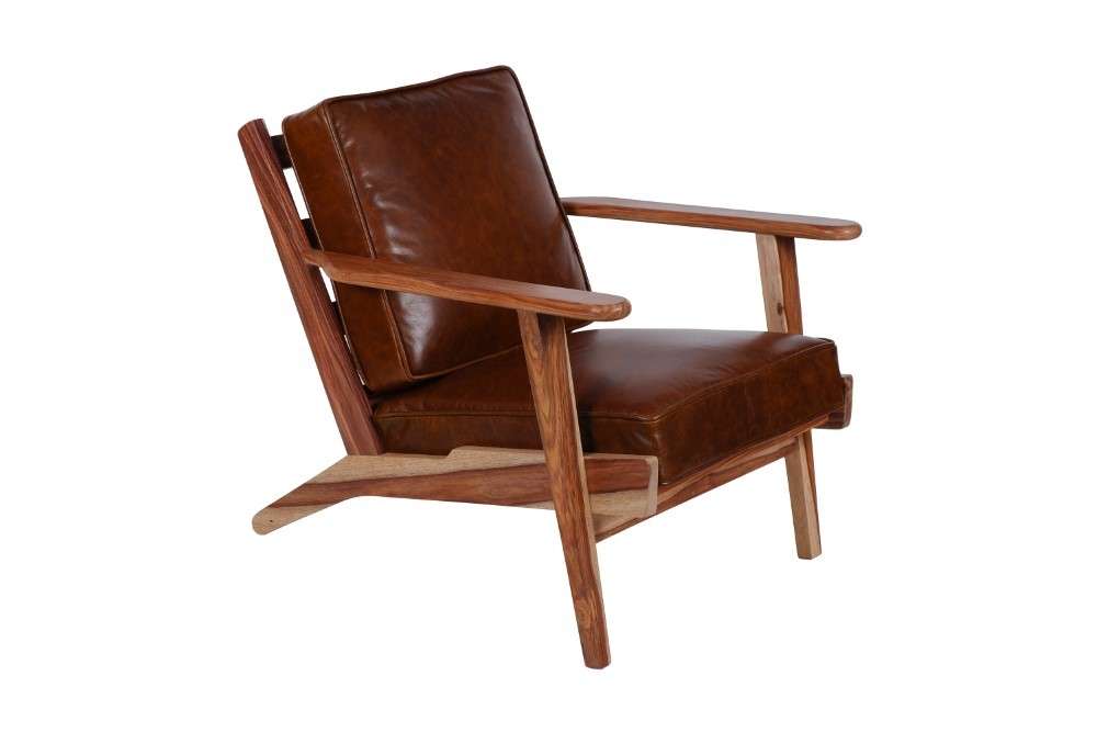 Porter Designs -  Corvallis Solid Sheesham Wood Accent Chair, Natural - 02-108-06-0440 veiw 1