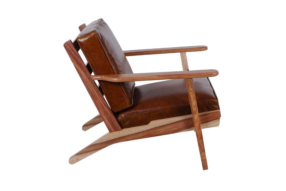Porter Designs -  Corvallis Solid Sheesham Wood Accent Chair, Natural - 02-108-06-0440 veiw 3