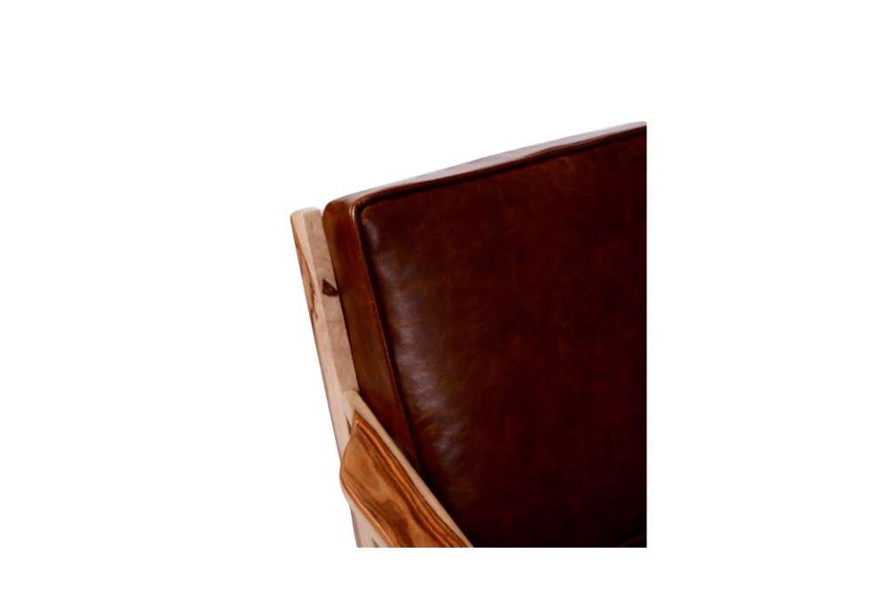 Porter Designs -  Corvallis Solid Sheesham Wood Accent Chair, Natural - 02-108-06-0440 veiw 5