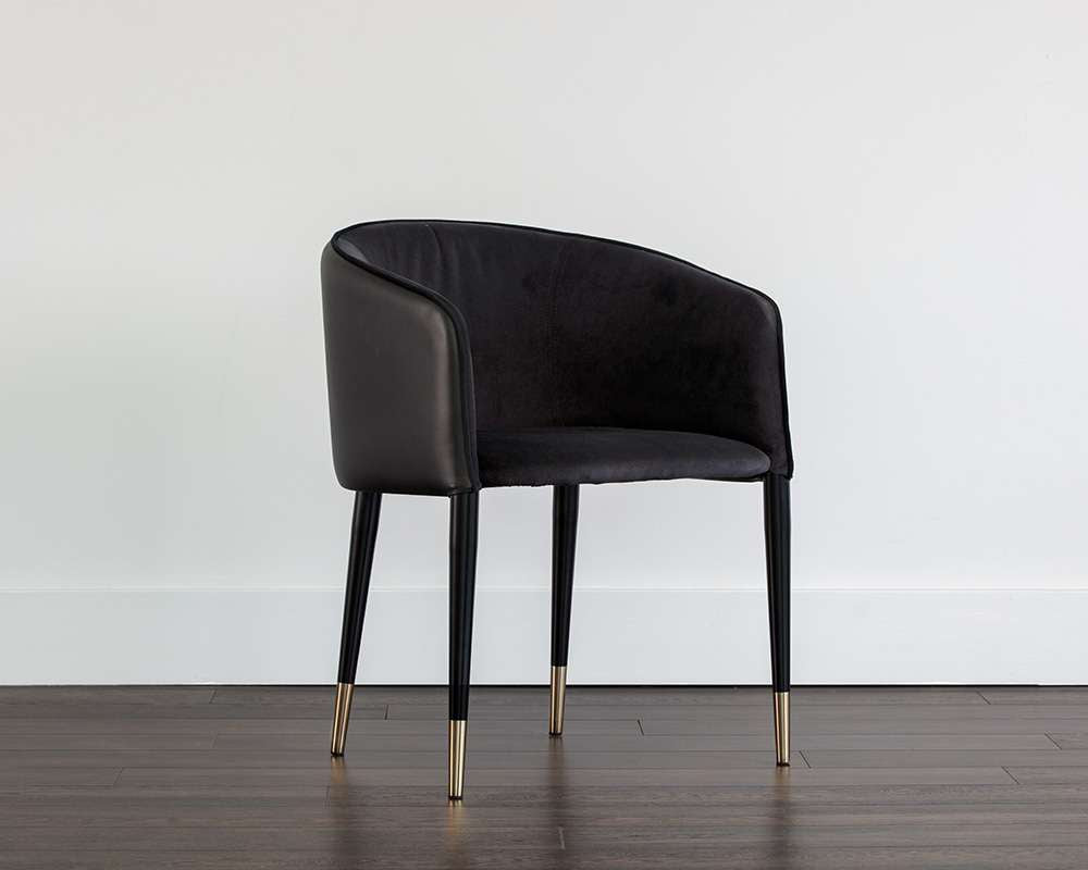 Sunpan - Ikon Asher Dining Armchair - Abbington Black / Napa Black - 105317_CLOSEOUT veiw 4