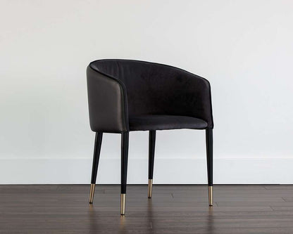 Sunpan - Ikon Asher Dining Armchair - Abbington Black / Napa Black - 105317_CLOSEOUT veiw 4