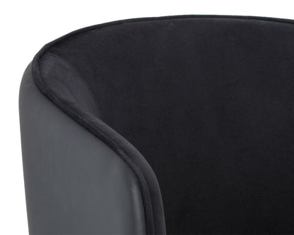 Sunpan - Ikon Asher Dining Armchair - Abbington Black / Napa Black - 105317_CLOSEOUT view 5