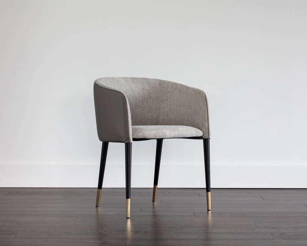 Sunpan - Ikon Asher Dining Armchair - Flint Grey / Napa Taupe - 103148_CLOSEOUT veiw 3
