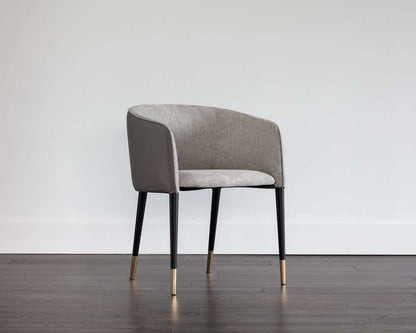 Sunpan - Ikon Asher Dining Armchair - Flint Grey / Napa Taupe - 103148_CLOSEOUT veiw 3