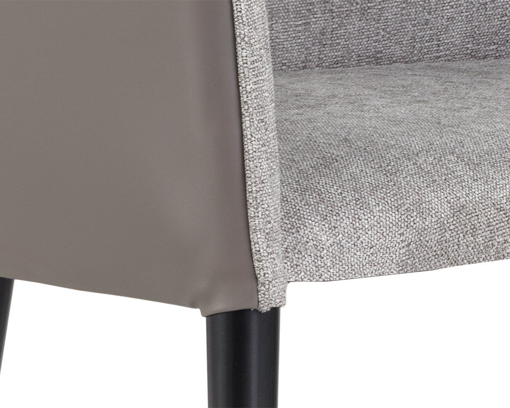Sunpan - Ikon Asher Dining Armchair - Flint Grey / Napa Taupe - 103148_CLOSEOUT view 5