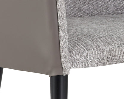 Sunpan - Ikon Asher Dining Armchair - Flint Grey / Napa Taupe - 103148_CLOSEOUT view 5