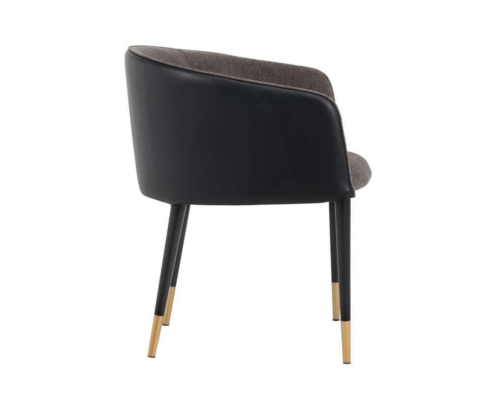 Sunpan - Ikon Asher Dining Armchair - Sparrow Grey / Napa Black - 103149_CLOSEOUT veiw 2