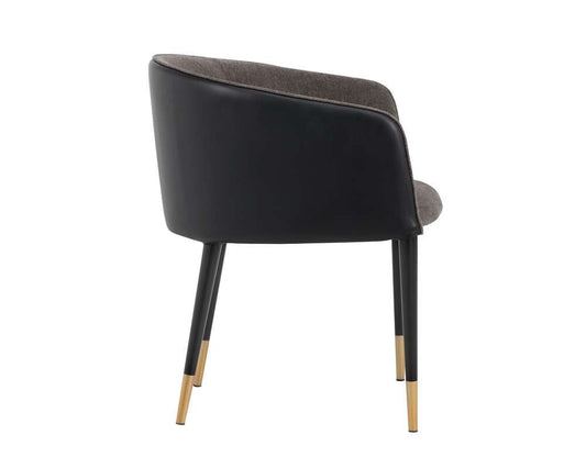Sunpan - Ikon Asher Dining Armchair - Sparrow Grey / Napa Black - 103149_CLOSEOUT veiw 2