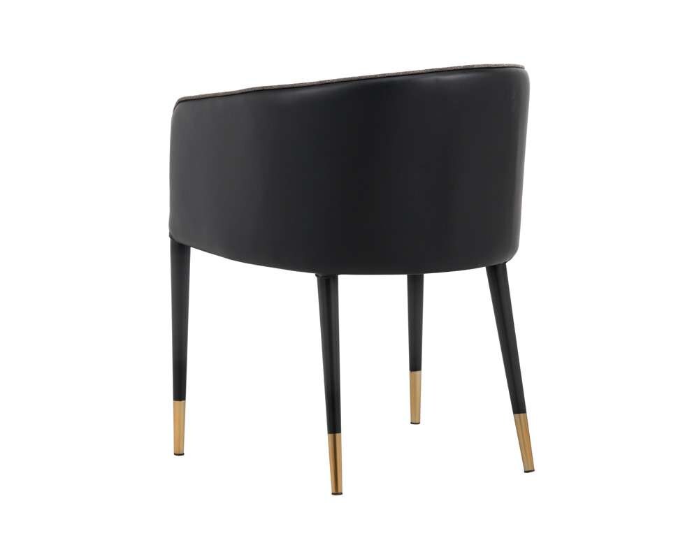 Sunpan - Ikon Asher Dining Armchair - Sparrow Grey / Napa Black - 103149_CLOSEOUT veiw 3