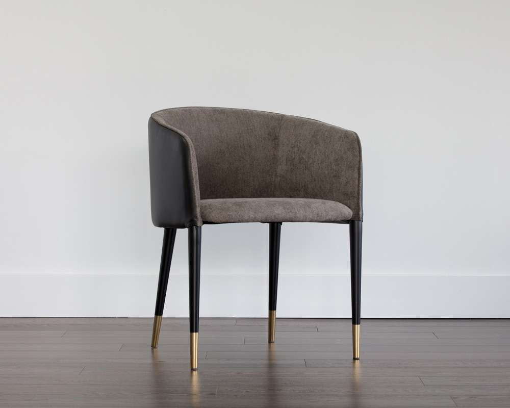 Sunpan - Ikon Asher Dining Armchair - Sparrow Grey / Napa Black - 103149_CLOSEOUT veiw 4