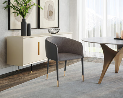 Sunpan - Ikon Asher Dining Armchair - Sparrow Grey / Napa Black - 103149_CLOSEOUT view 8