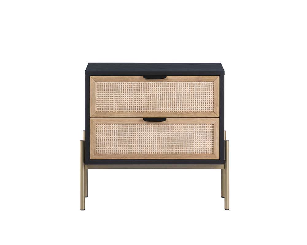 Sunpan - Artezia Avida Nightstand - Gold - Black/Natural - 107163 veiw 2