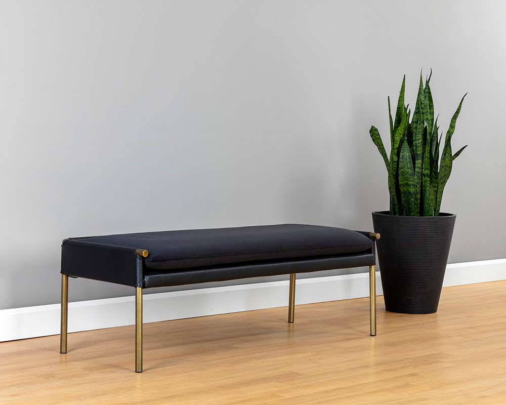 Sunpan - Ikon Bellevue Bench - Abbington Black / Bravo Black - 106185 view 4
