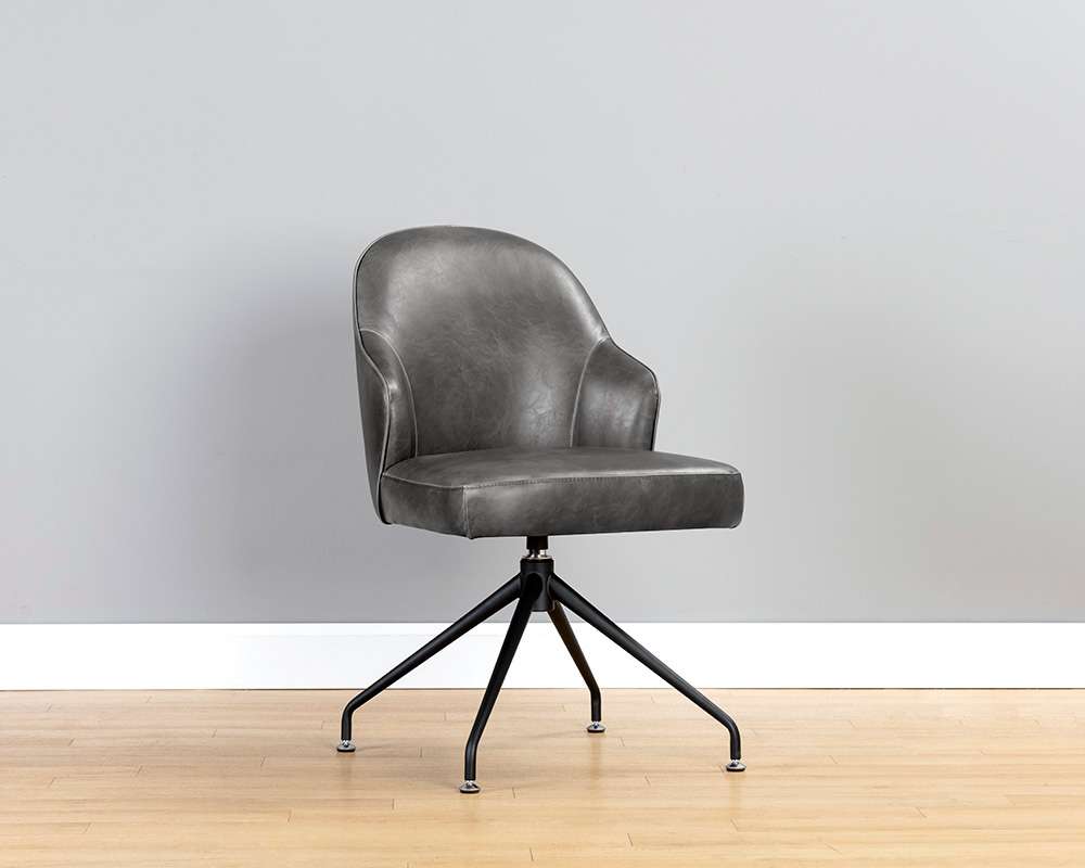 Sunpan - 5West Bretta Swivel Dining Chair - Overcast Grey - 106102 veiw 5