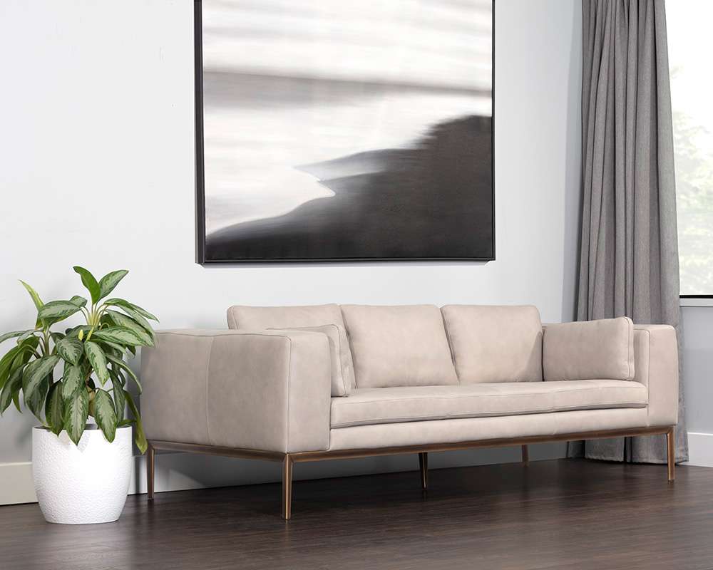 Sunpan - Irongate Burr Sofa - Bali Bone Leather - 106598 veiw 4