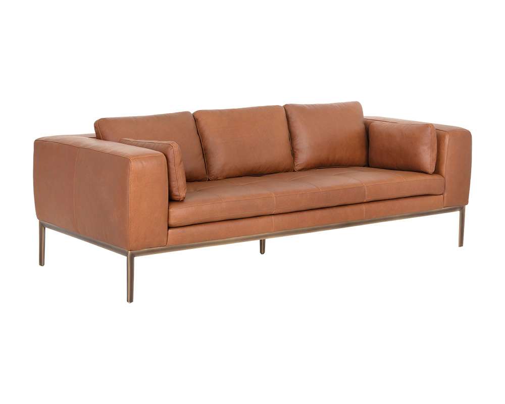 Sunpan - Irongate Burr Sofa - Behike Saddle Leather - 106139 veiw 1