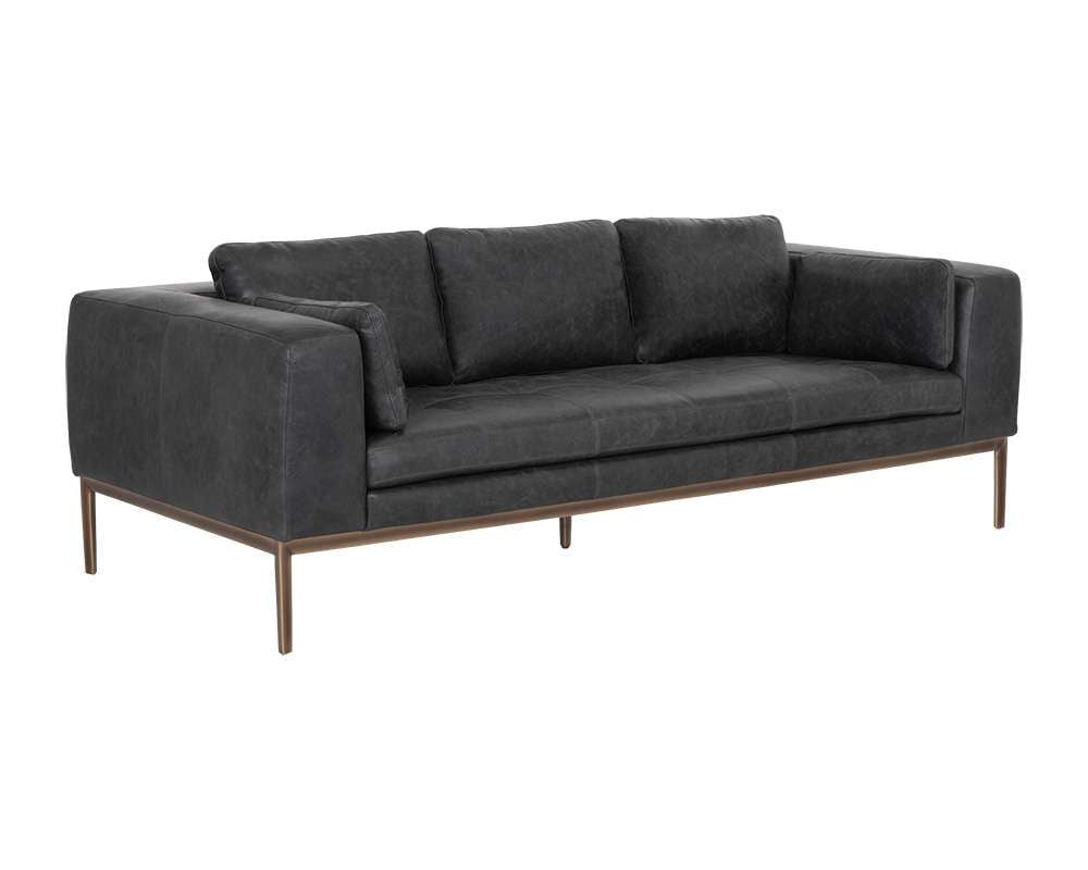 Sunpan - Irongate Burr Sofa - Serbia Black Leather - 106140 veiw 1