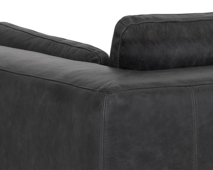 Sunpan - Irongate Burr Sofa - Serbia Black Leather - 106140 view 5