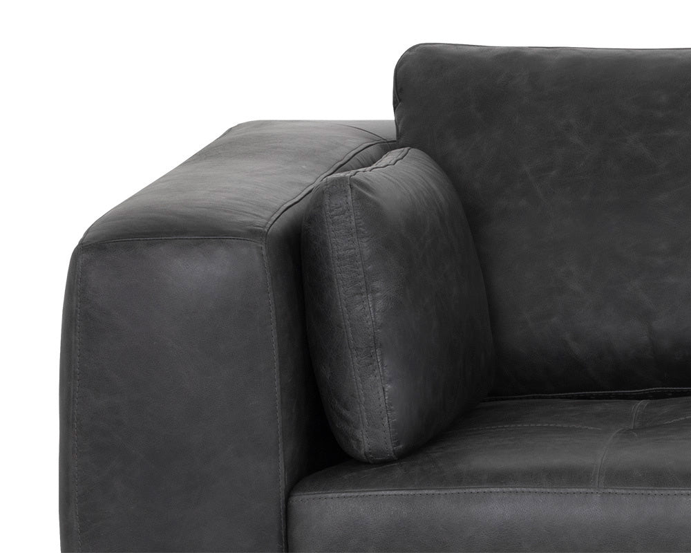 Sunpan - Irongate Burr Sofa - Serbia Black Leather - 106140 view 6