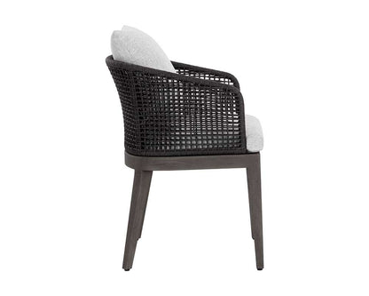 Sunpan - Capri Dining Armchair - Smoke Grey - Copacabana Marble - 109477 veiw 3