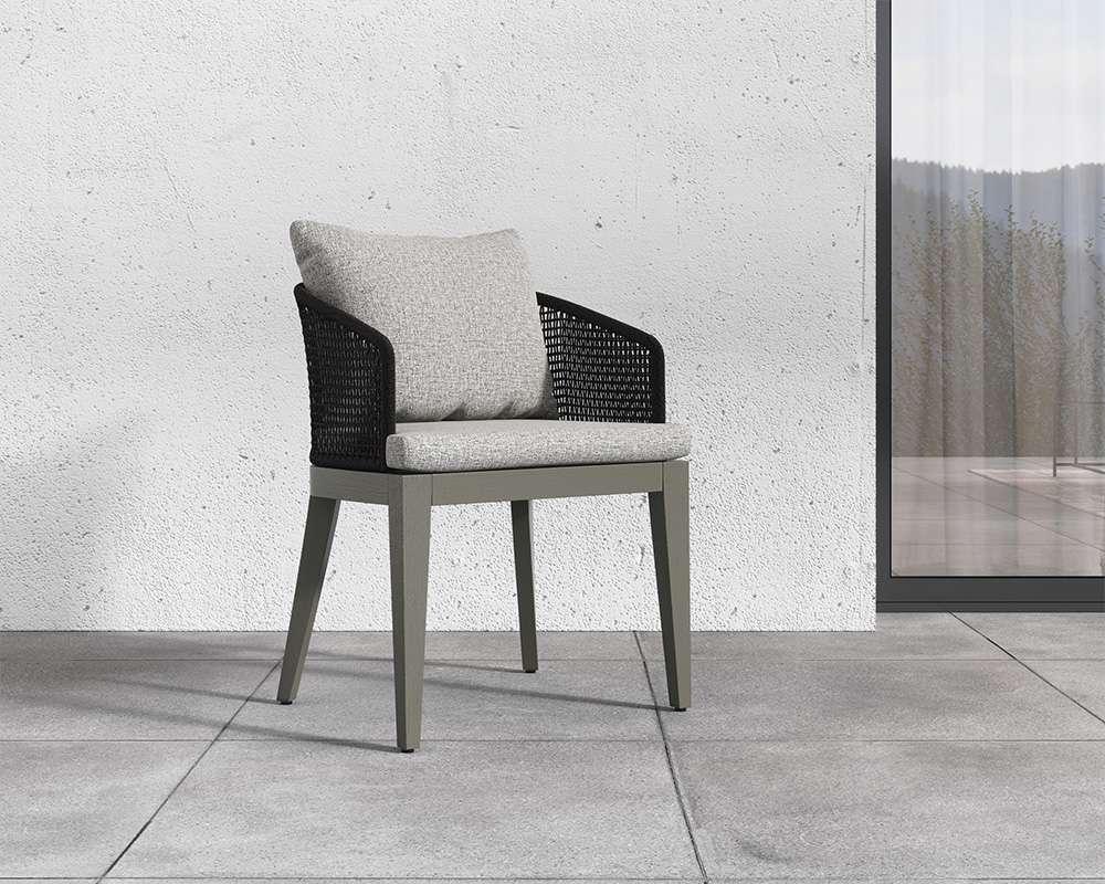 Sunpan - Capri Dining Armchair - Smoke Grey - Copacabana Marble - 109477 veiw 5