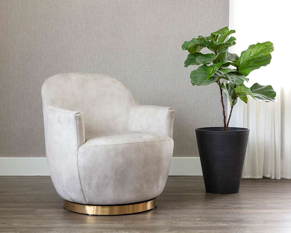 Sunpan - Casey Swivel Lounge Chair - Nono Cream - 107964 veiw 5
