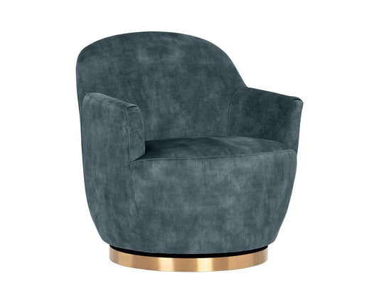 Sunpan - Casey Swivel Lounge Chair - Nono Petrol - 106595 veiw 1