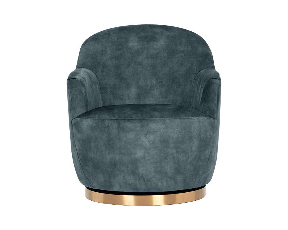 Sunpan - Casey Swivel Lounge Chair - Nono Petrol - 106595 veiw 2