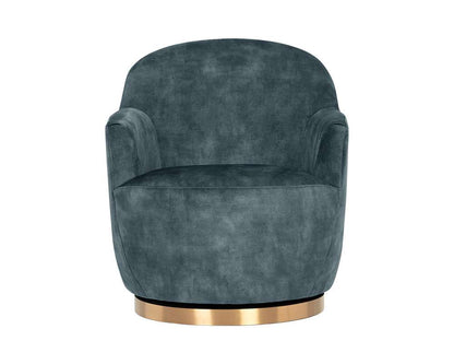 Sunpan - Casey Swivel Lounge Chair - Nono Petrol - 106595 veiw 2