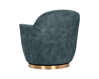 Sunpan - Casey Swivel Lounge Chair - Nono Petrol - 106595 veiw 4