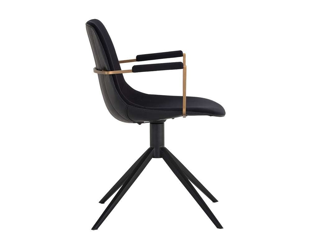 Sunpan - Junction Cassius Swivel Dining Armchair - Abbington Black / Bravo Black - 105614 veiw 2