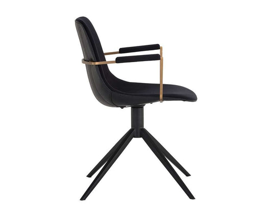 Sunpan - Junction Cassius Swivel Dining Armchair - Abbington Black / Bravo Black - 105614 veiw 2