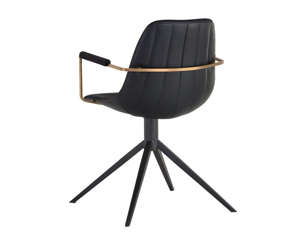 Sunpan - Junction Cassius Swivel Dining Armchair - Abbington Black / Bravo Black - 105614 veiw 3