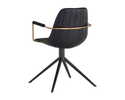 Sunpan - Junction Cassius Swivel Dining Armchair - Abbington Black / Bravo Black - 105614 veiw 3