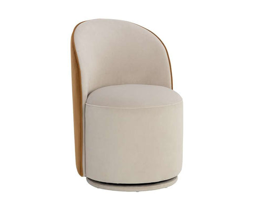 Sunpan - 5West Cavoli Swivel Dining Chair - Meg Taupe / Meg Gold - 109915 veiw 1