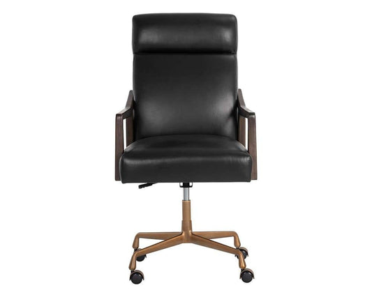 Sunpan - Westport Collin Office Chair - Brown - Cortina Black Leather - 110540 veiw 2