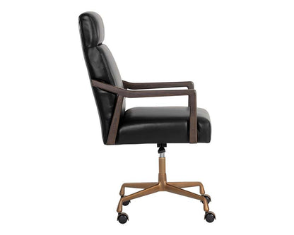 Sunpan - Westport Collin Office Chair - Brown - Cortina Black Leather - 110540 veiw 3