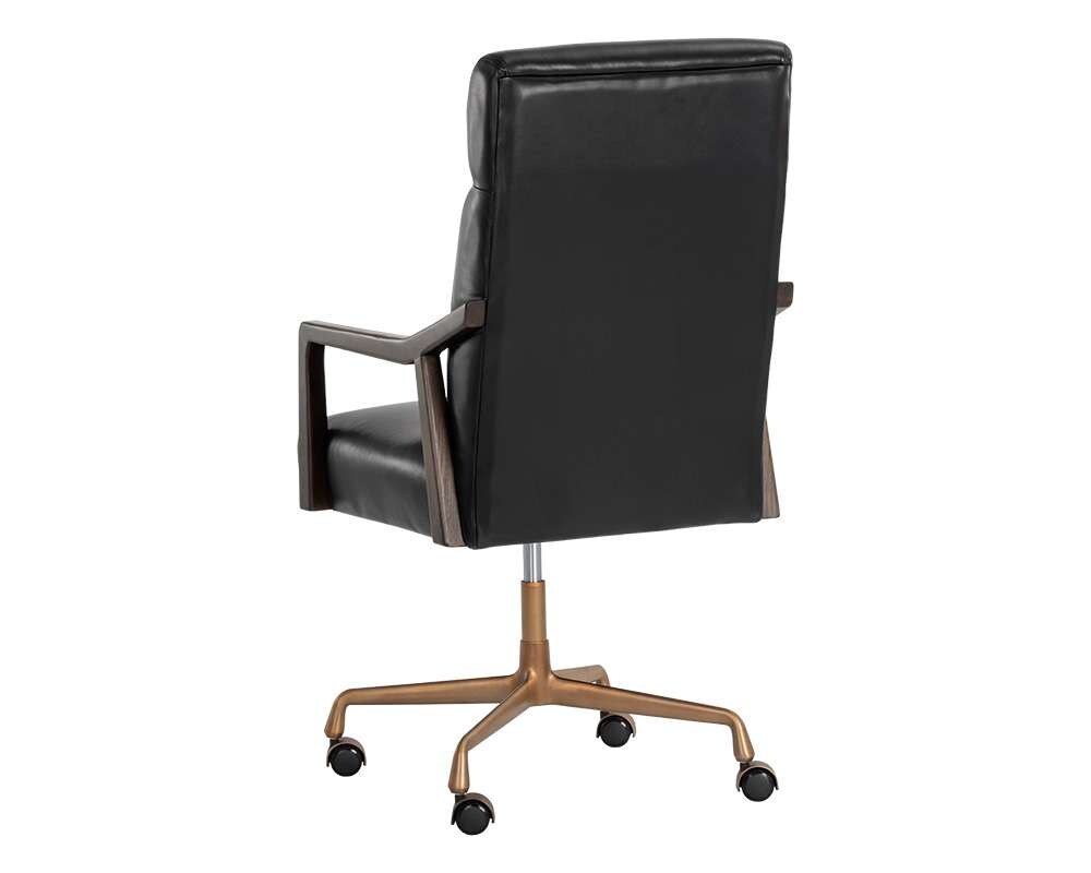 Sunpan - Westport Collin Office Chair - Brown - Cortina Black Leather - 110540 veiw 4