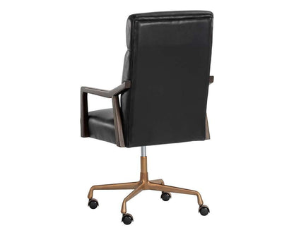Sunpan - Westport Collin Office Chair - Brown - Cortina Black Leather - 110540 veiw 4