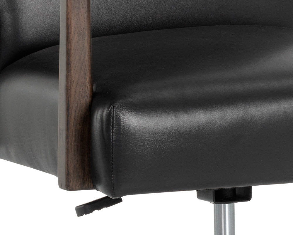Sunpan - Westport Collin Office Chair - Brown - Cortina Black Leather - 110540 view 6