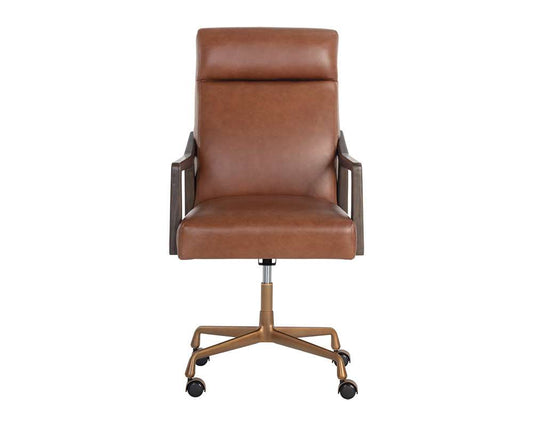 Sunpan - Westport Collin Office Chair - Brown - Shalimar Tobacco Leather - 110542 veiw 2